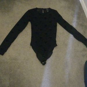 Shear black body suit